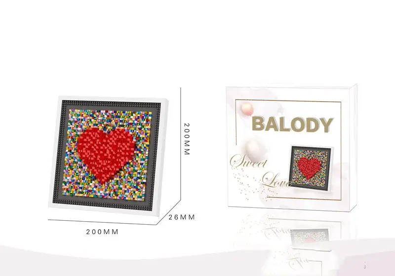Couple DIY Love Heart Pixel Art Decoration Toys