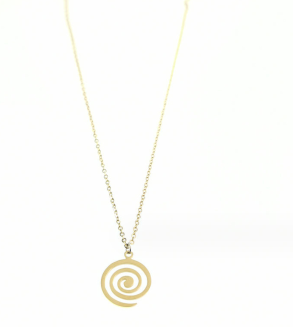 Spiral spiral pendant necklace