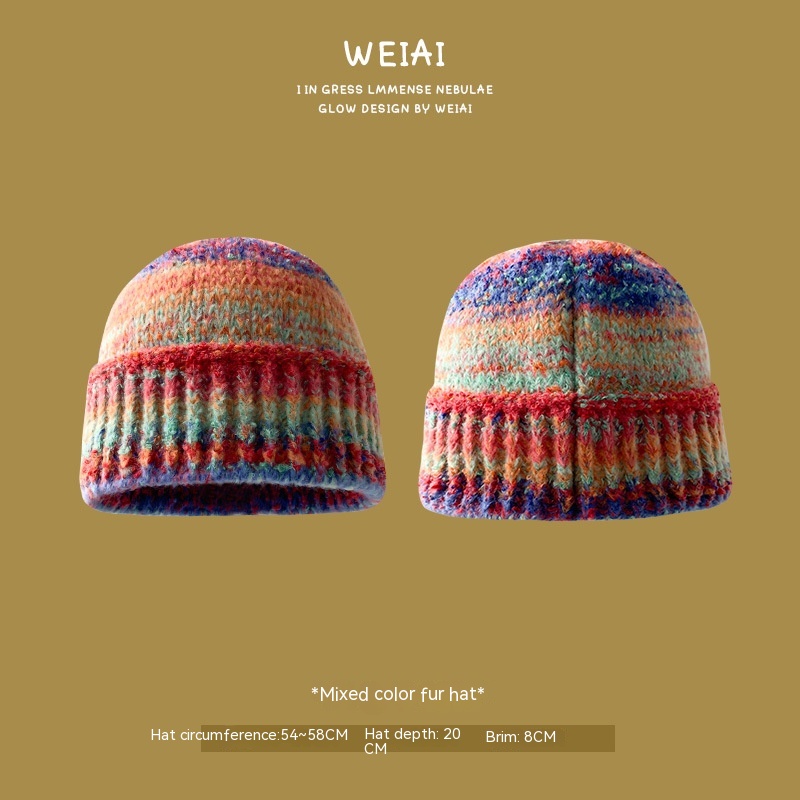 1193 Mixed Color Woolen Cap