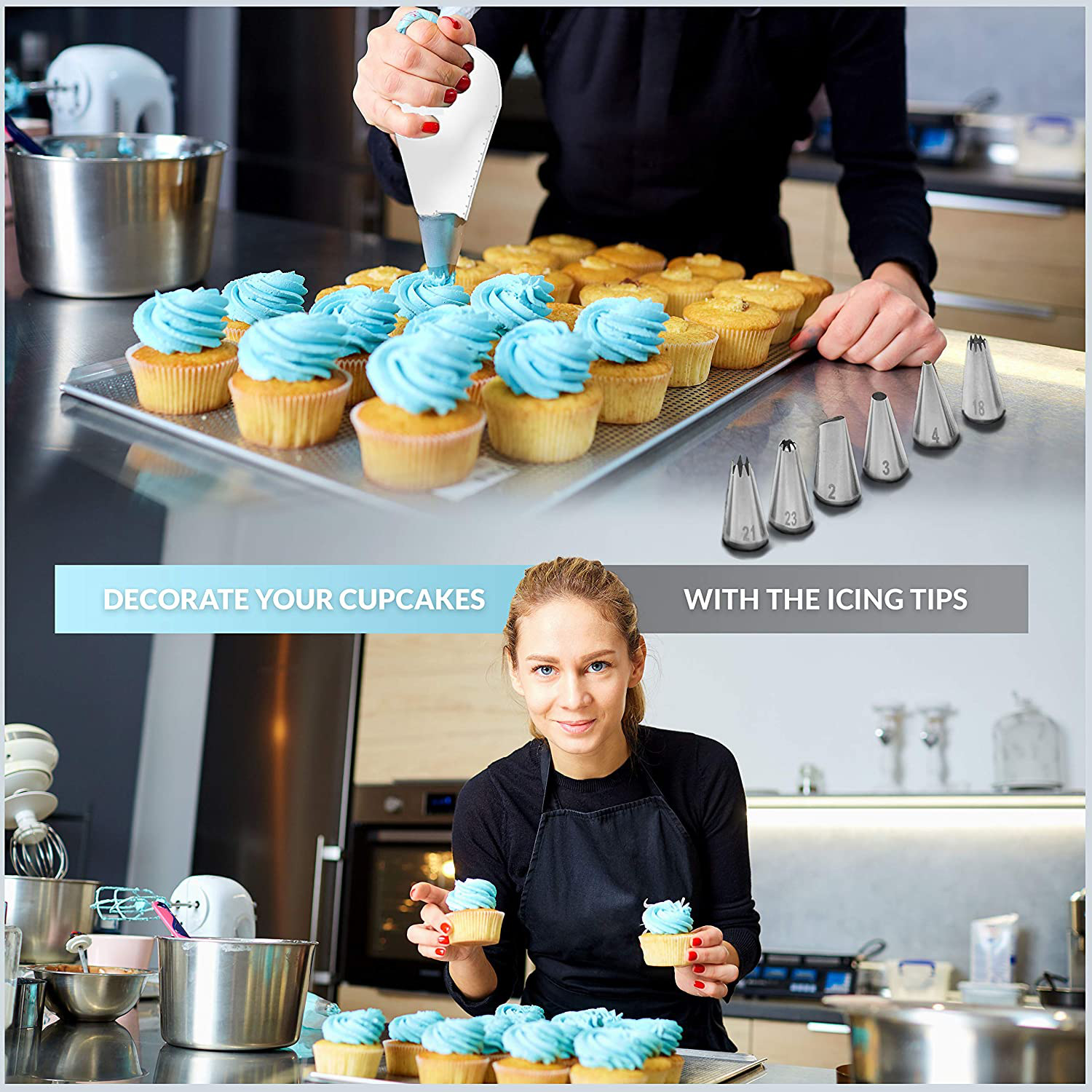 طقم 100 قطعة من صواني الخبز القابلة للتعديل غير اللصقة