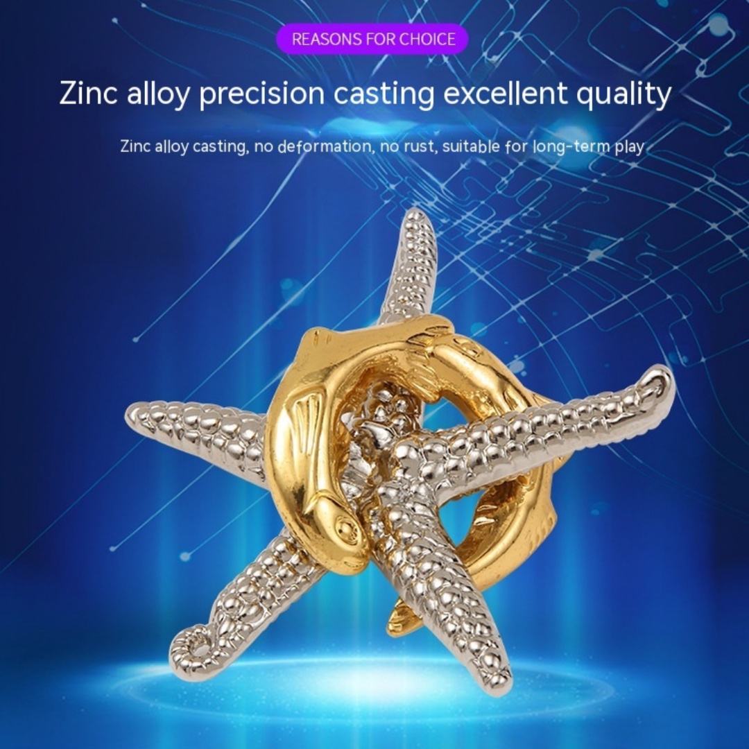 Zinc Alloy Intellectual Looping-off Unlock Suit Chinese String Puzzle Intelligence Knot Burr Puzzle Gold
