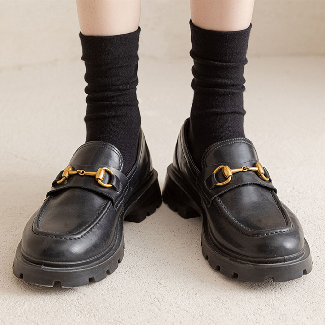 White Women's Mid-tube Socks Solid Color