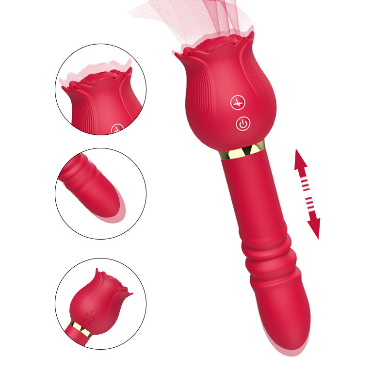 Rose Suction Telescopic Vibrator For Women's Use 19