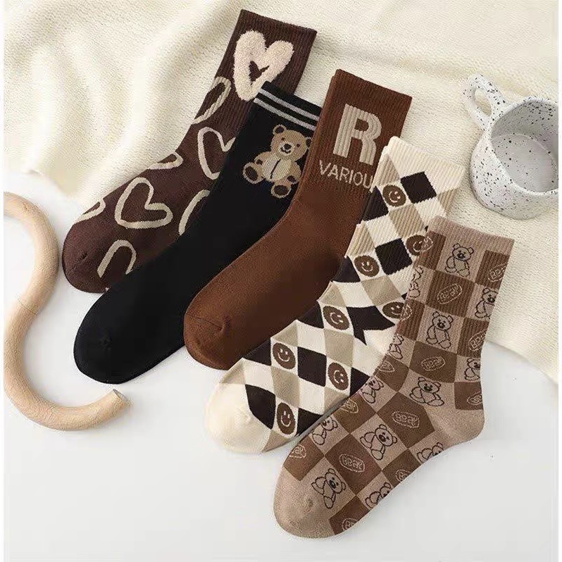 Feather Yarn Plush Bear Socks For Women - Image 2