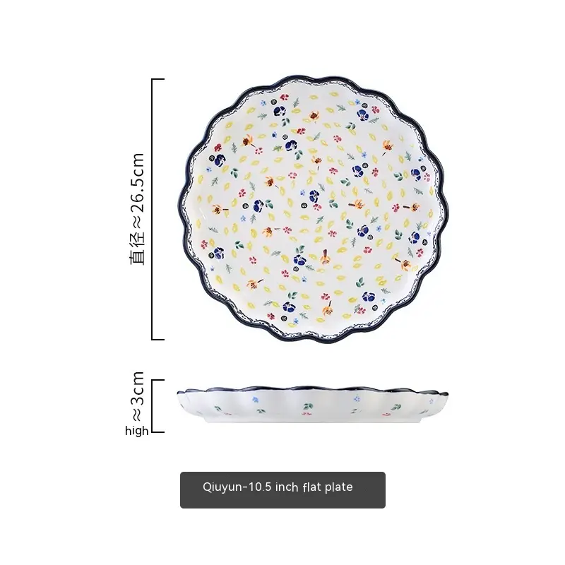 Polish Lace Bowl Home Use Set Good-looking Ceramic Nordic Bowl Plate Tableware Binaural