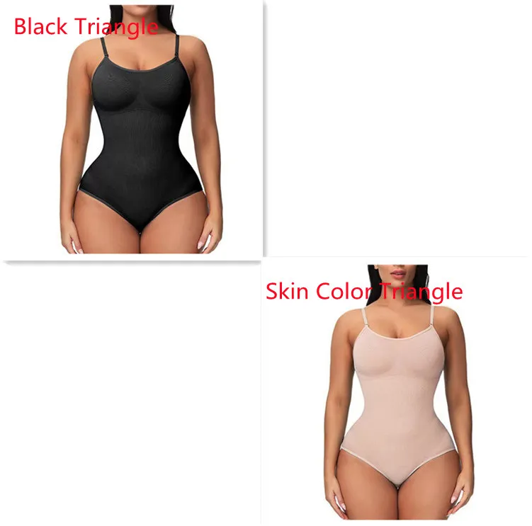 Women's Suspender Jumpsuit Fashion Casual Seamless Slim Body-shaping Corsets Bodysuit - Set2-S