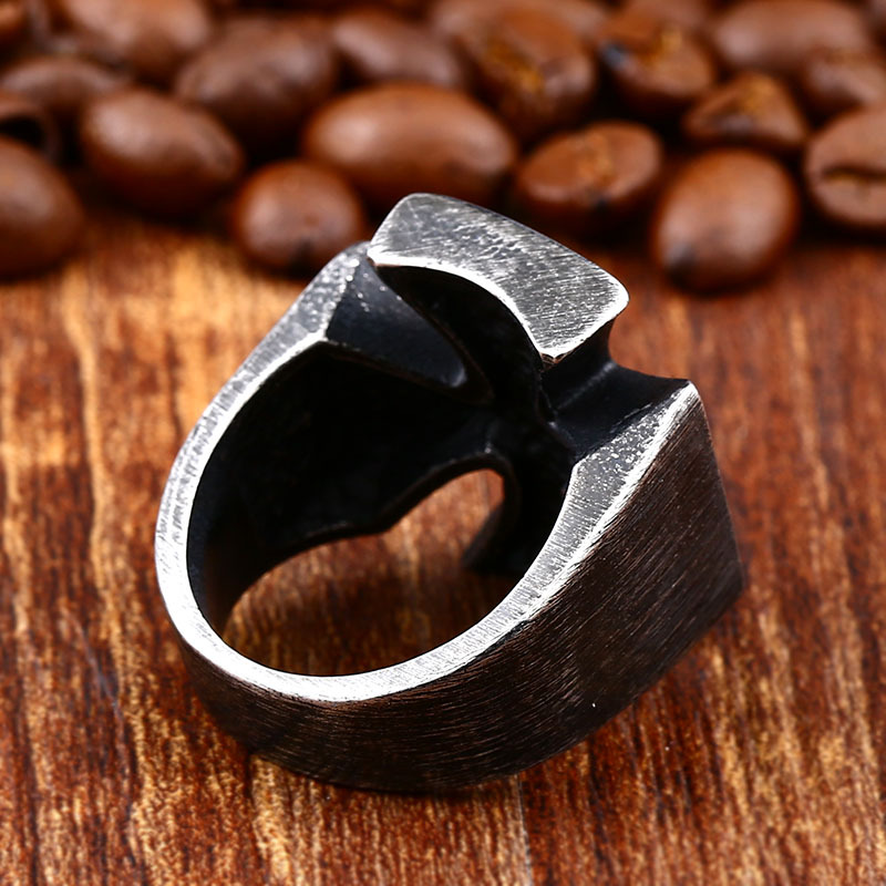 Antique Black Men's Iron Cross Ring