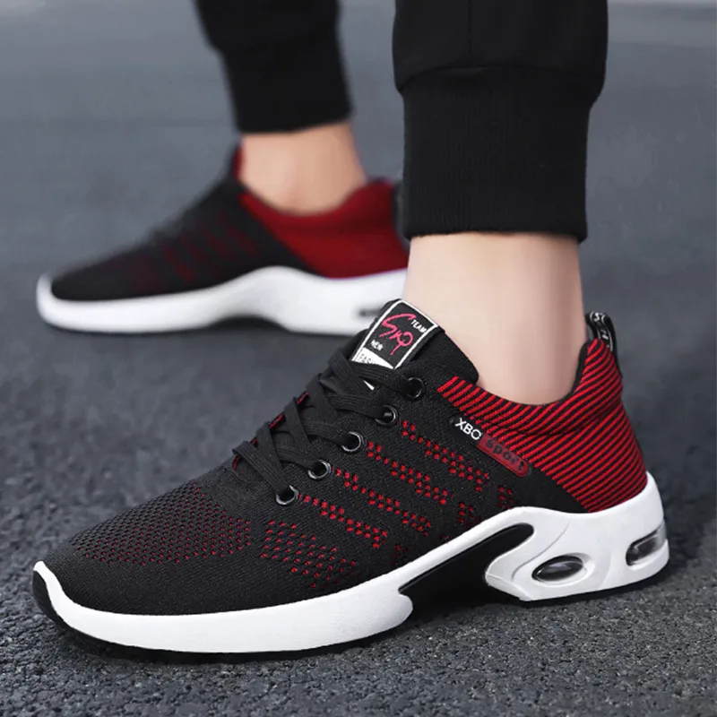 Fashion Mesh Shoes with Striped Design Men Outdoor Breathable