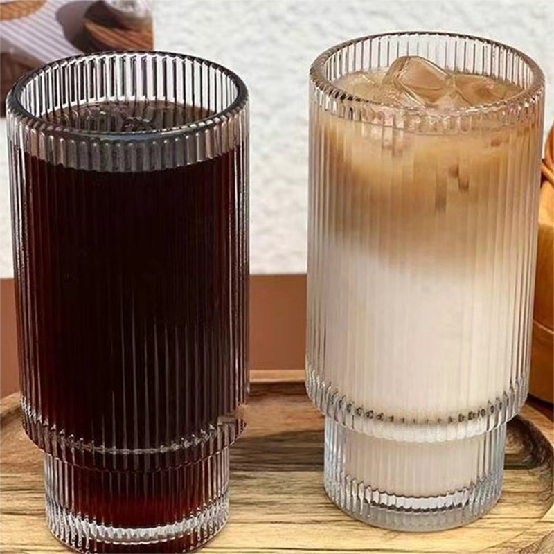 Household Fashion Simple Vertical Pattern Stacked Glass