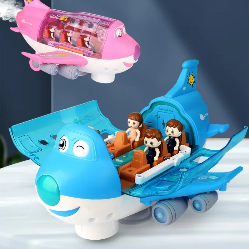 360 Rotating Electric Plane Airplane Toys for Kids Bump