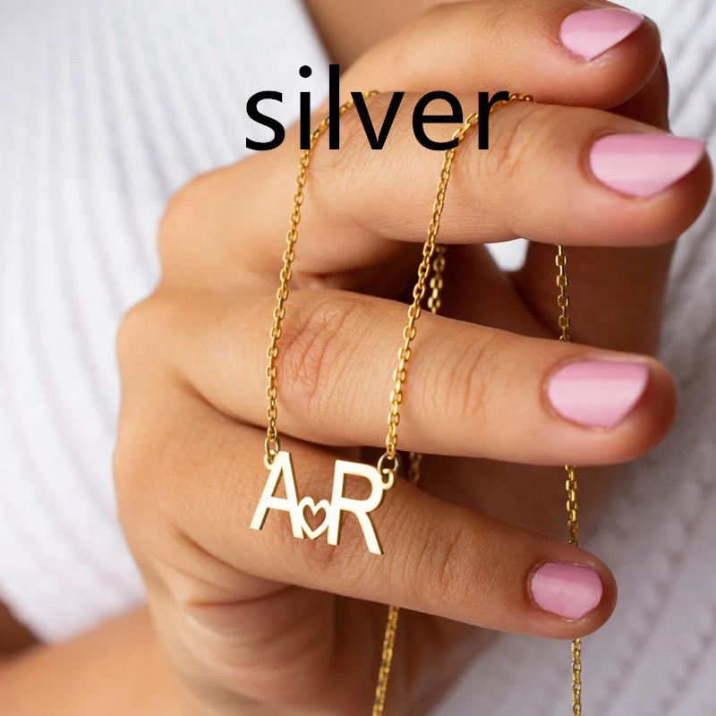 Stainless Steel Gold-plated Personalized Letter Pendant Necklace