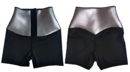 Semi-coated Women's Waist Fitness Hip-lift And Belly Shaping Yoga Pants - Breasted Shorts Inner Silver