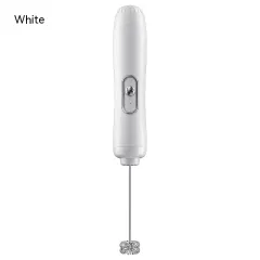 Household Small Electric Milk Frother Wireless Handheld Cream Egg Beater Semi-Automatic Coffee Mixer Milk Frother - White - View 1