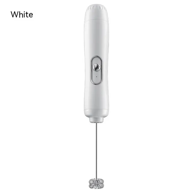 Household Small Electric Milk Frother Wireless Handheld Cream Egg Beater Semi Automatic Coffee Mixer Milk Frother White - Shop at LoveMi