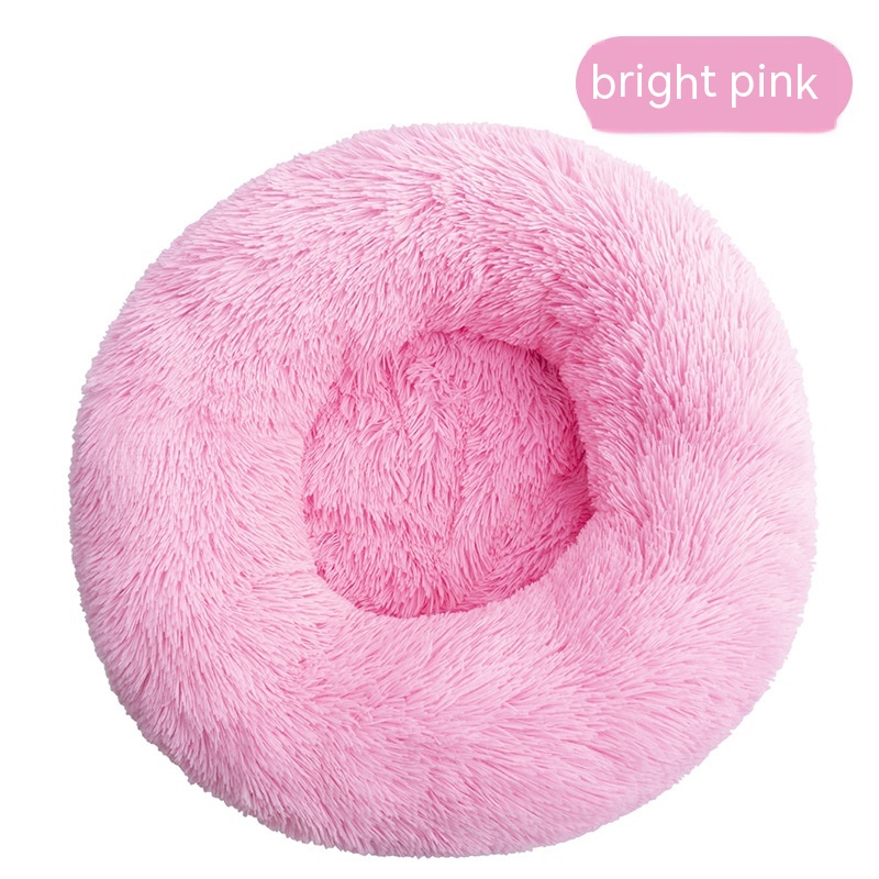 Plush Round Removable And Washable Kennel Bright Pink - Shop at LoveMi