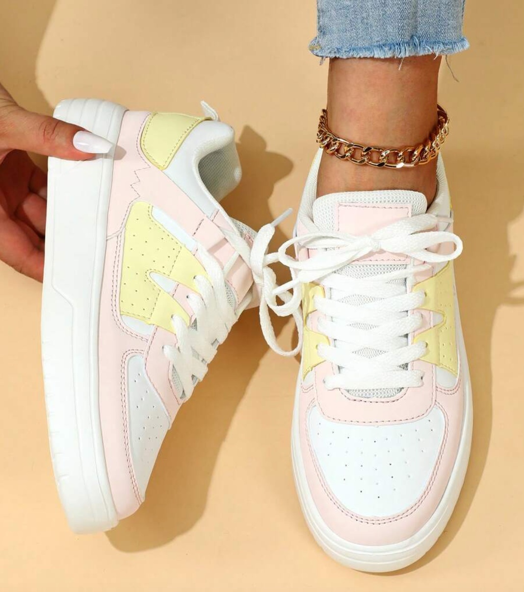 White pink yellow