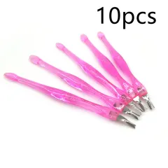 Nail Art Push Repair V-shaped Edge Cutin Dead Skin Knife - Pink With Glitter 10Pcs - View 1