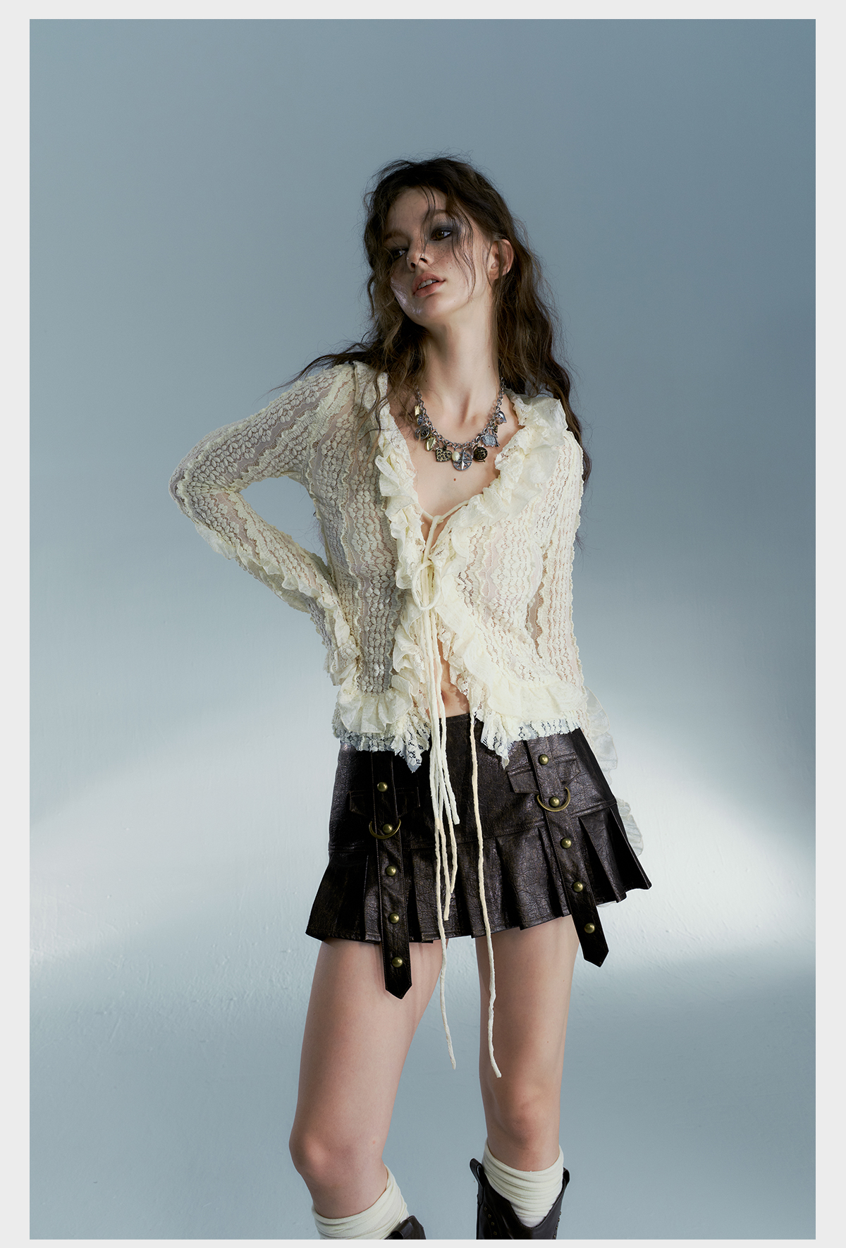 Heavy Wash Leather Skirt Skirt Female Autumn Winter