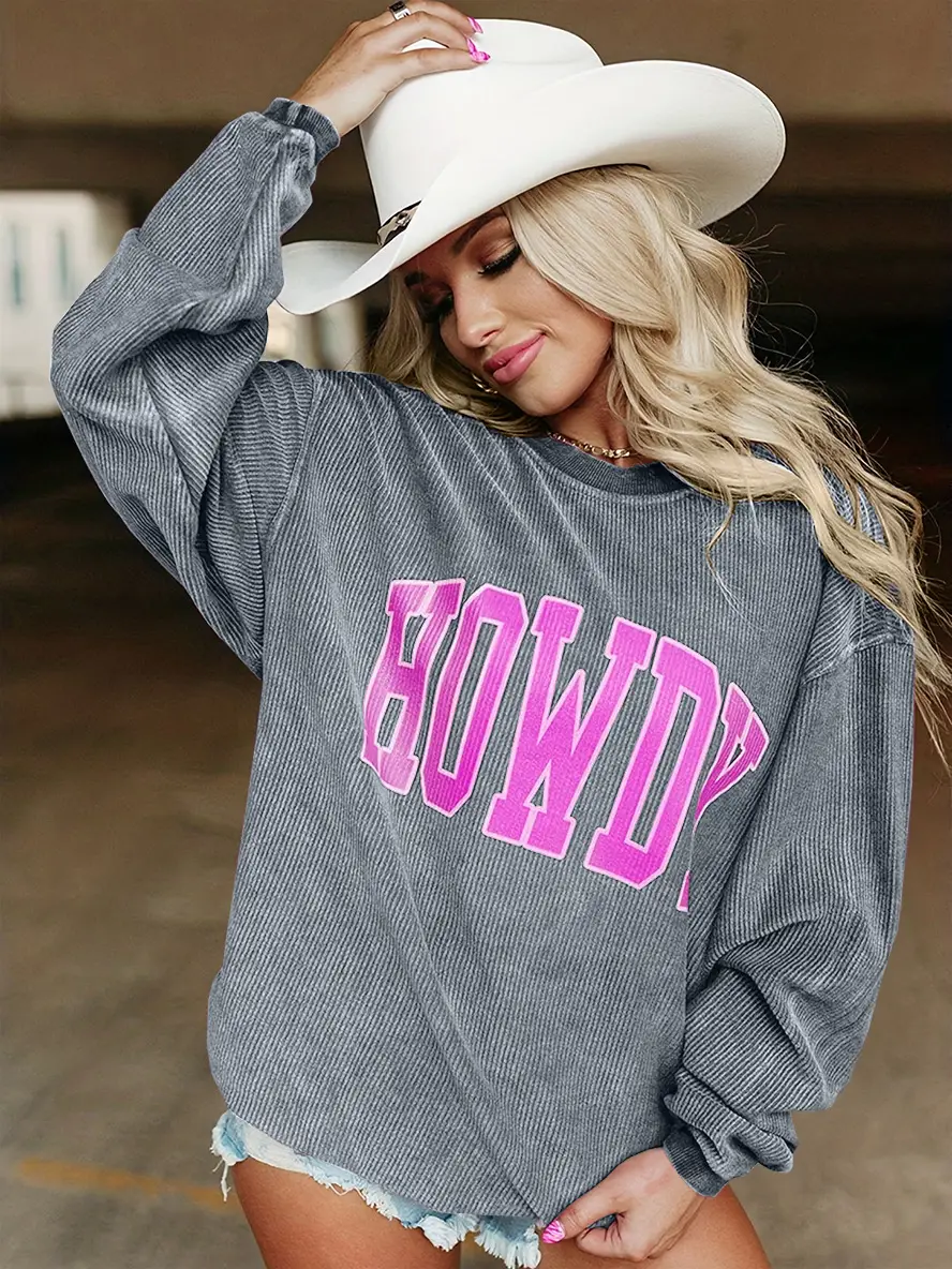 Letter Printing Solid Color Hoodless Sweater