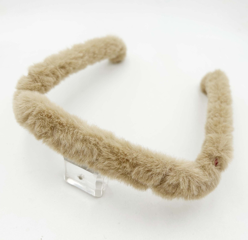 Khaki Plush Glasses Hair Band