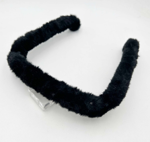 Black Plush Glasses Hair Band