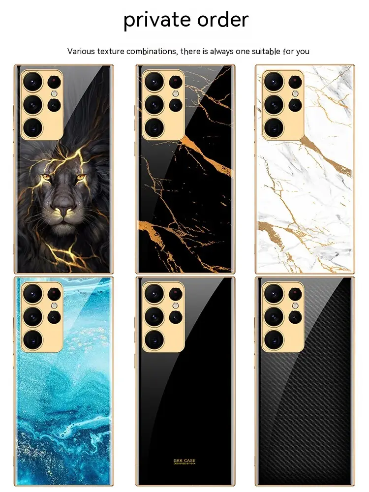 Applicable Soft Edge Electroplated Glass S22plus Phone Case