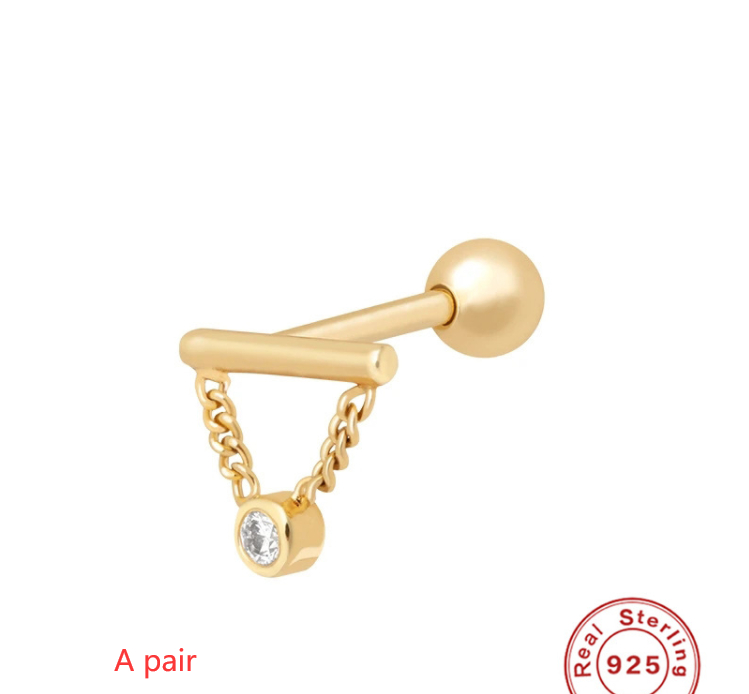 Fashion INS Wind Sterling Silver S925 Star Devil's Eye Pearl Piercing Stud Earrings
