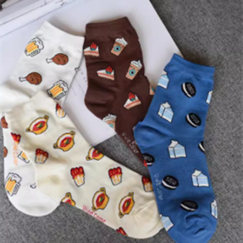 Illustration Of Cookies, Food Patterns, Blue Socks, Children