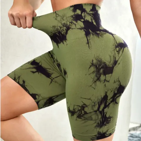 Tie-dye Printed Yoga Pants Summer Quick-drying Fitness Shorts Sexy