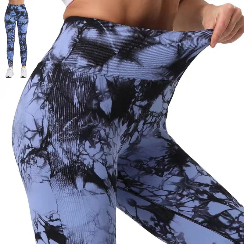 Fashion Tie Dye Printed Leggings High Waist Hip Lifting