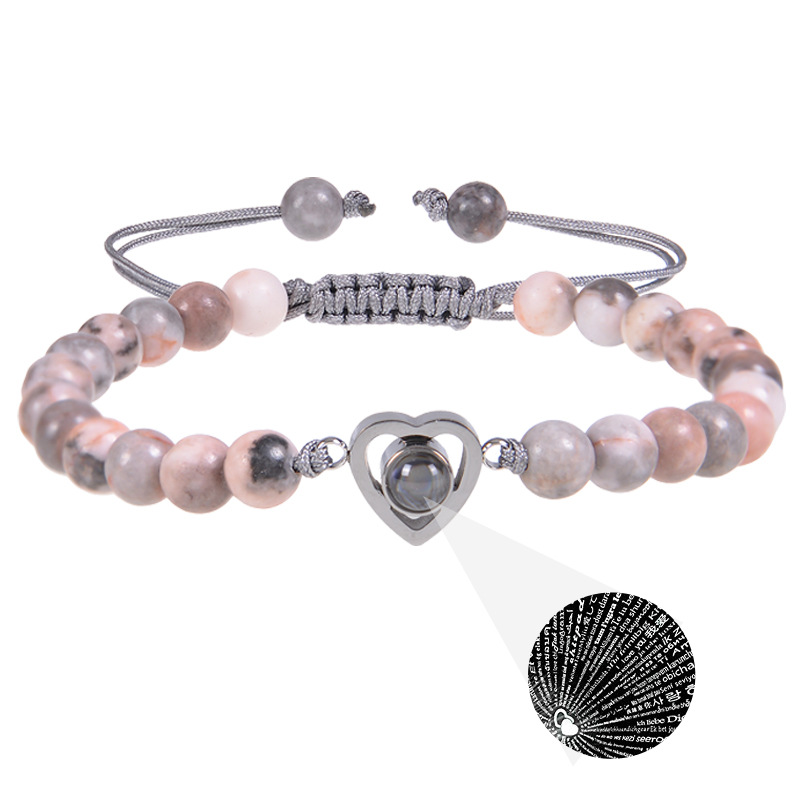 Pink Zebra Stone Bracelet