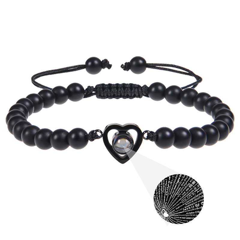 Black frosted stone bracelet