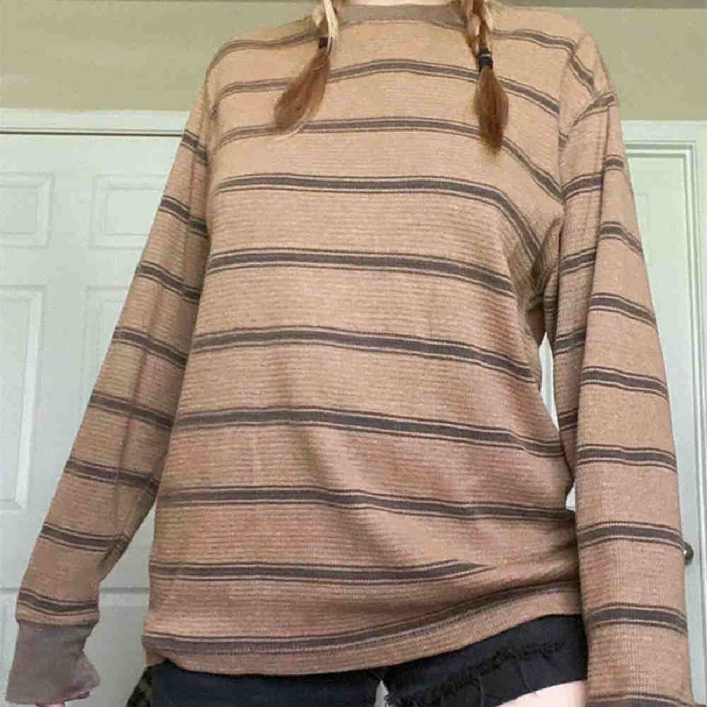 Striped Loose Slimming Long Sleeves T-shirt Preppy Style Women's Top