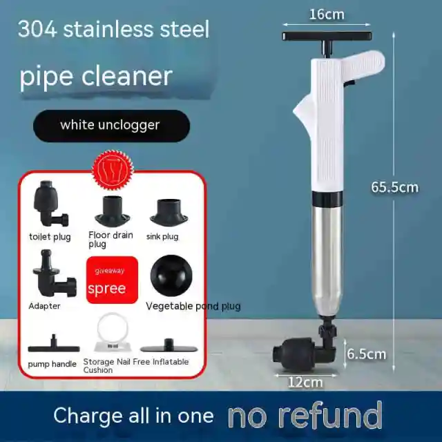 Toilet Household Pipe Unclogging Artifact Sewer Toilet Kitchen Dredging Tool Toilet Blocked Toilet Plunger White - Shop at LoveMi