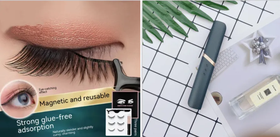 Liquid Eyeliner Magnetic False Eyelashes Set Five Pairs Of Glue-free Magnetic Eyelashes - Black Set