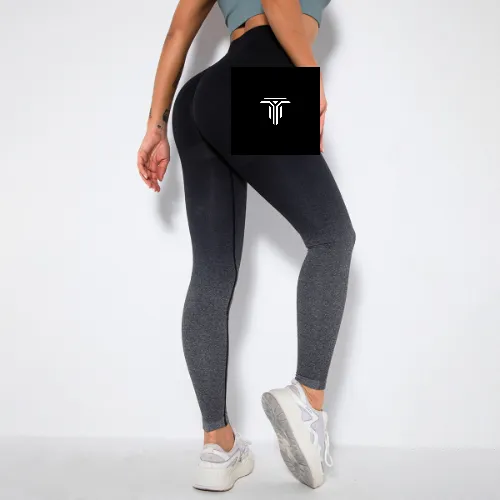 New Gradient Seamless Quick Drying Yoga Pants Black Grey - Shop at LoveMi
