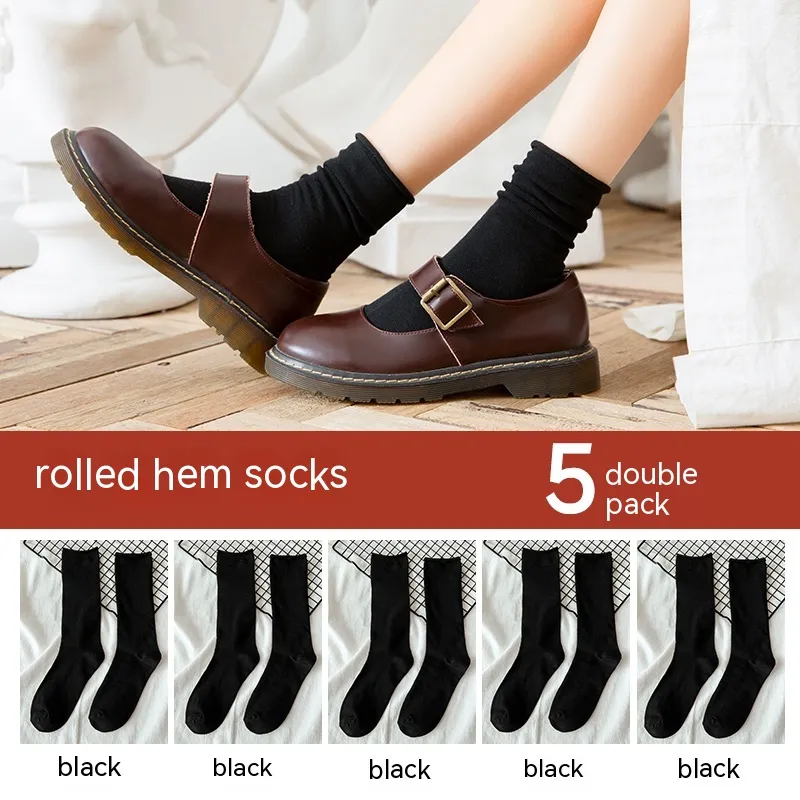 Non Pure Cotton High Tube Loafers And Socks - 9 Style-Sizes35To39