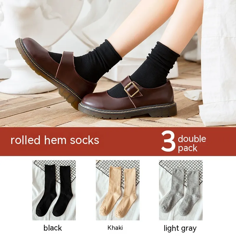 Non Pure Cotton High Tube Loafers And Socks - 16 Style-Sizes35To39