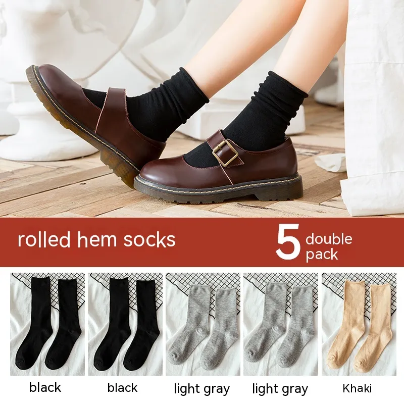 Non Pure Cotton High Tube Loafers And Socks - 15 Style-Sizes35To39