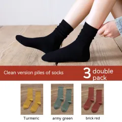 Non Pure Cotton High Tube Loafers And Socks - 8 Style-Sizes35To39 - View 1