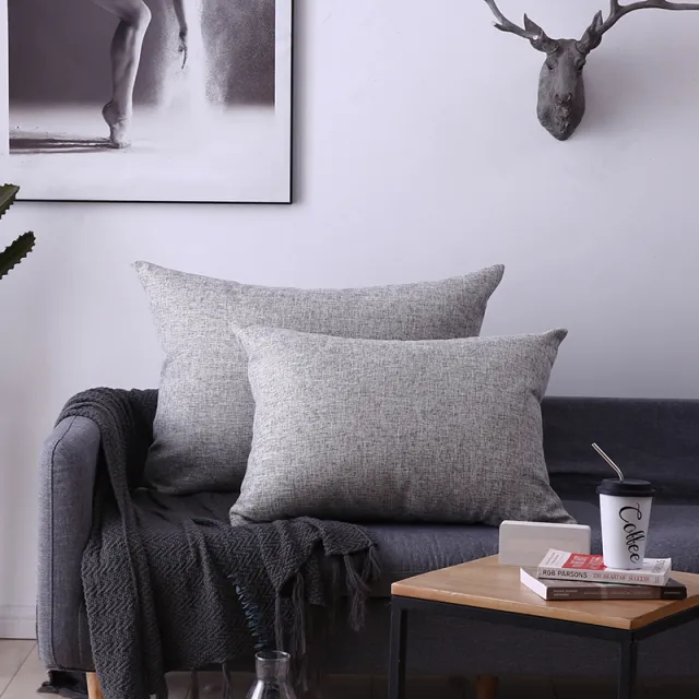 Living Room Rectangular Pillow Cushion Cover Yashi Grey - Shop at LoveMi