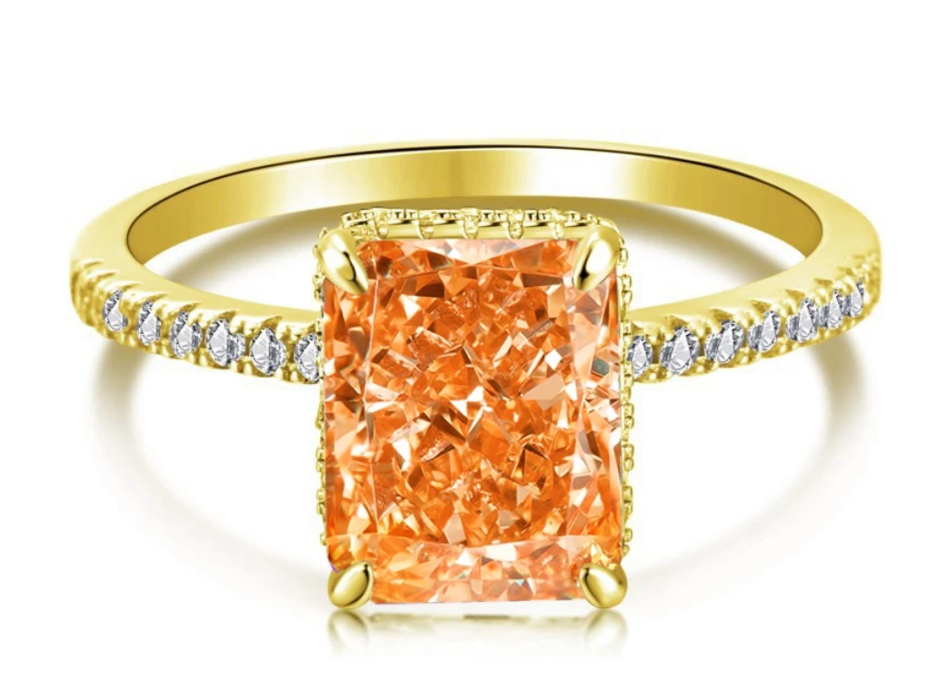 Yellow gold orange diamonds