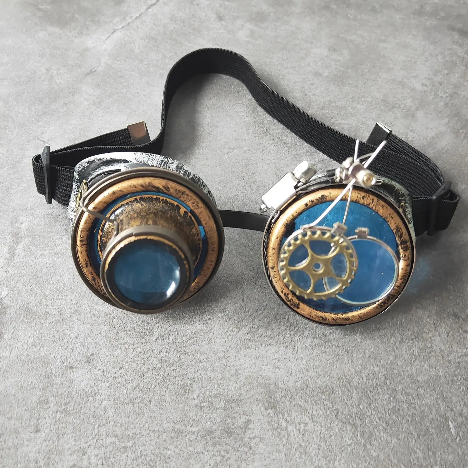 Antique Silver Blue Lens