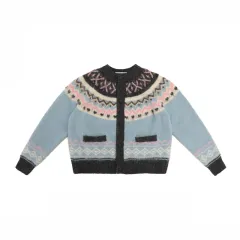 Lazy Wind Soft Glutinous Sweater - Diamond Cardigan - View 1