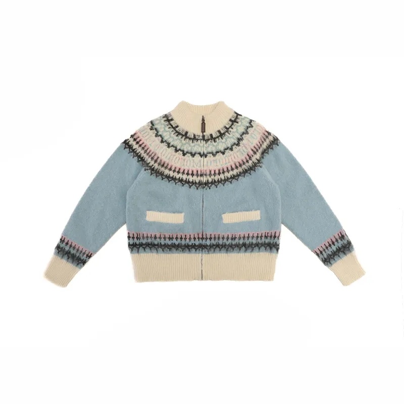 Lazy Wind Soft Glutinous Sweater - Zipper-L