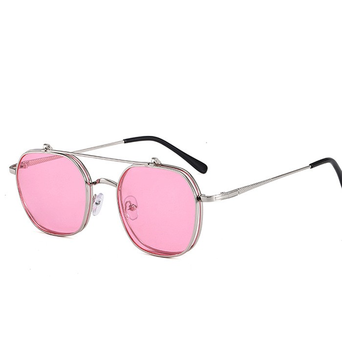 Silver Frame Pink Lens