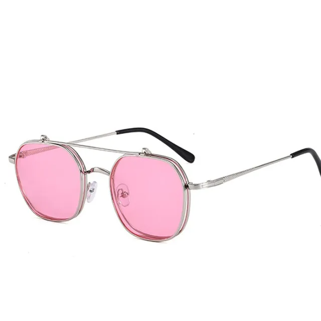 Personalized Flip Dual use Double layer Sunglasses Pink - Shop at LoveMi