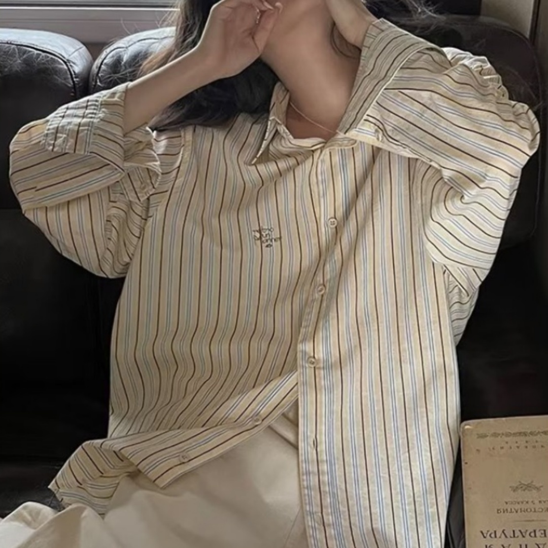 Yellow For Women Striped Long Sleeve Shirt