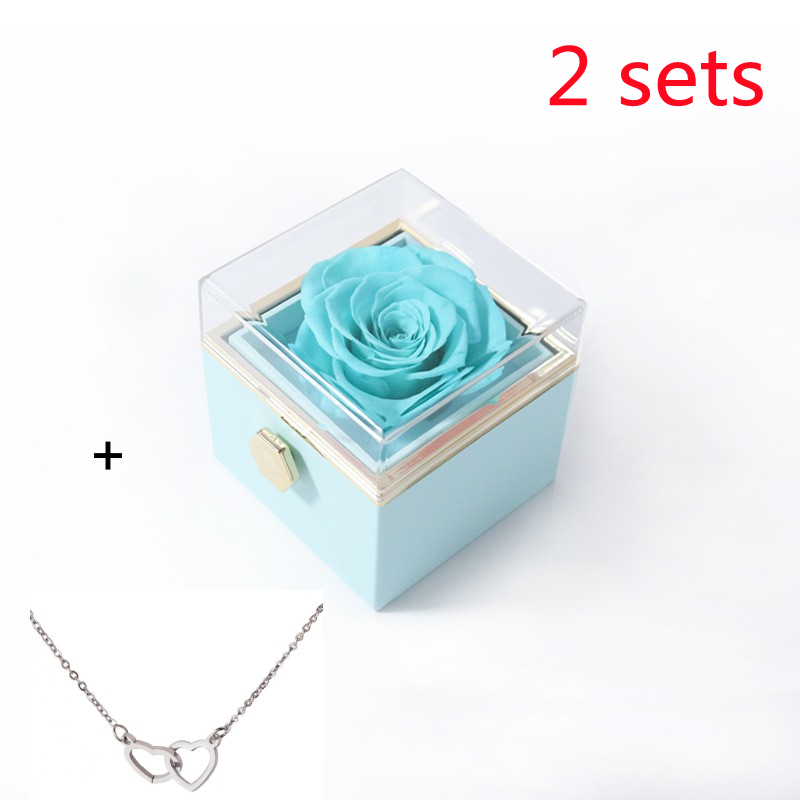 Blue Box Silver Necklace 2PC