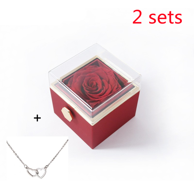 Red Box Silver Necklace 2PC